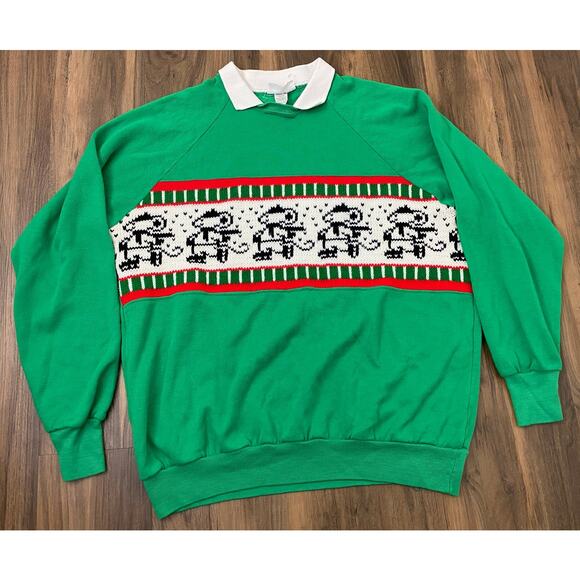 Heartland Other - VTG 80s Heartland Minnesota USA Christmas knit mice graphic pullover sweatshirt